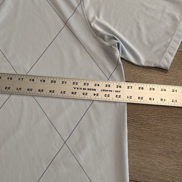 Footjoy Golf Polo Shirt Mens 2XL Blue All Over Print Geometric Pattern Blue - Picture 5 of 7